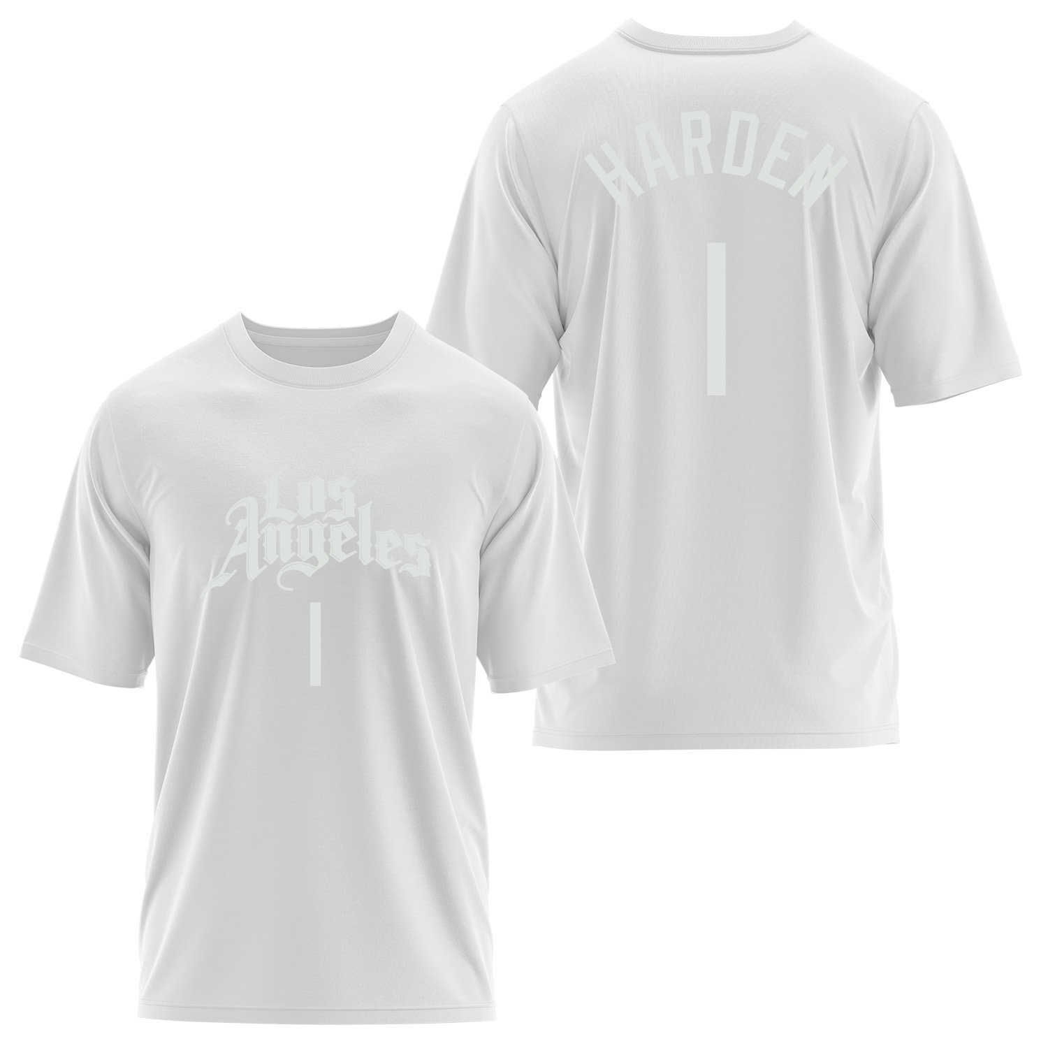 James Harden 1 Los Angeles Jersey Oversize Tişört L - Beyaz