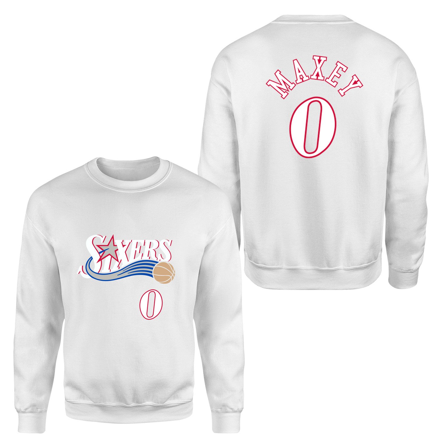 Tyrese Maxey Philadelphia Forma Sweatshirt XXL - Beyaz