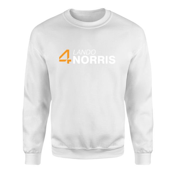 Lando Norris 4 Sweatshirt S - Beyaz