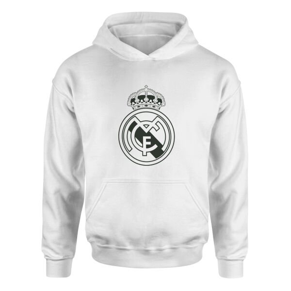 Real Madrid Shield Hoodie S - Beyaz