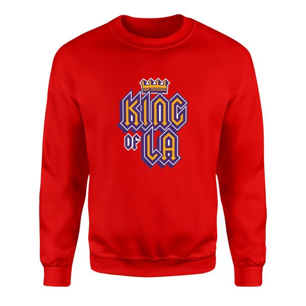 King of LA Sweatshirt S - Kırmızı
