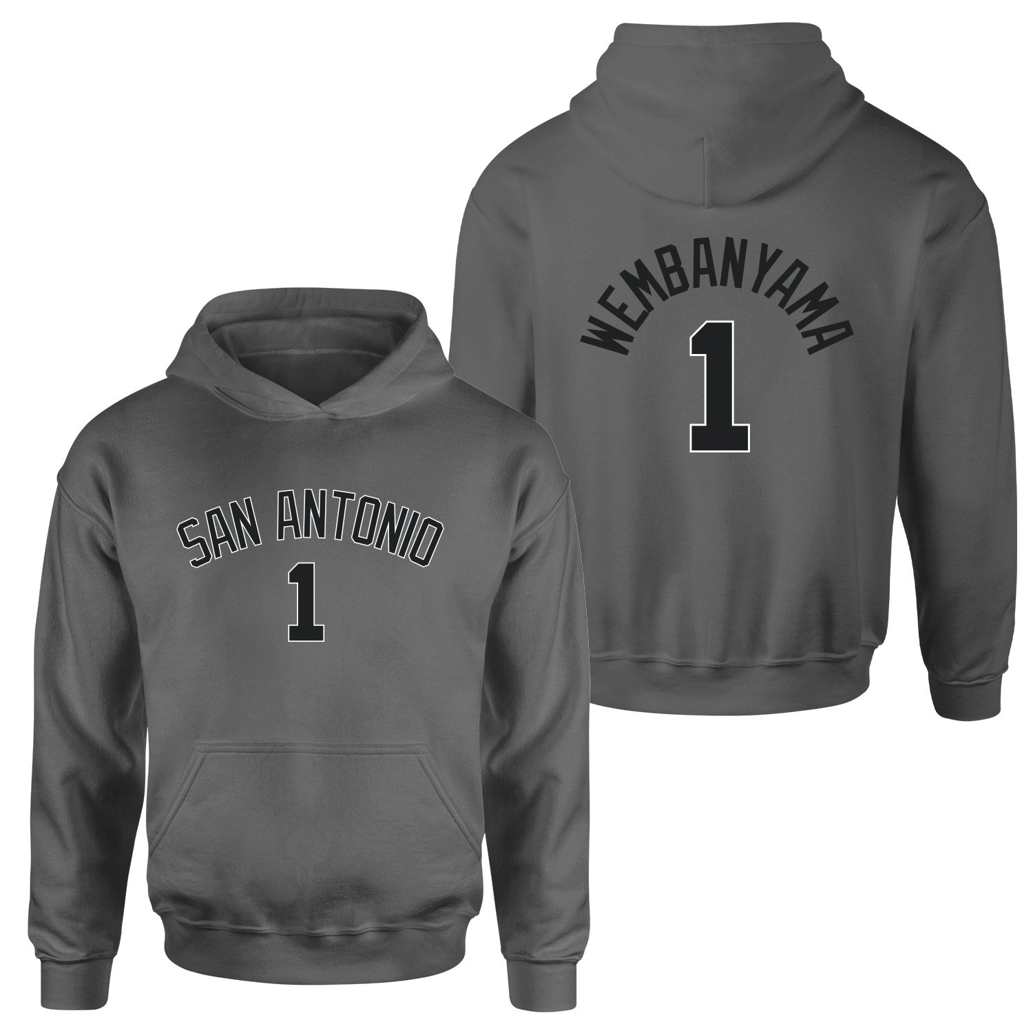 Victor Wembanyama 1 San Antonio Forma Hoodie L - Füme