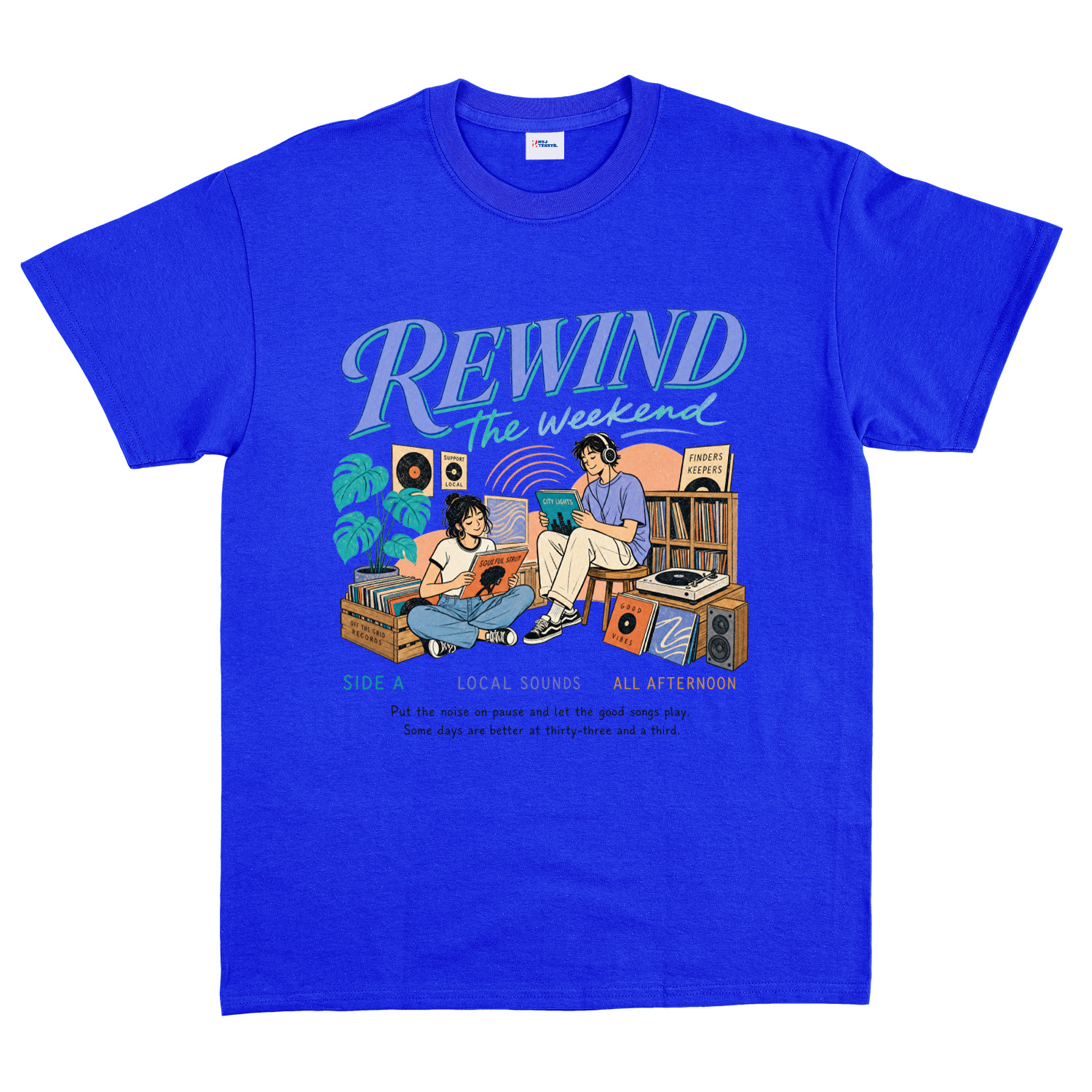 Rewind the Weekend Tişört M - Mavi