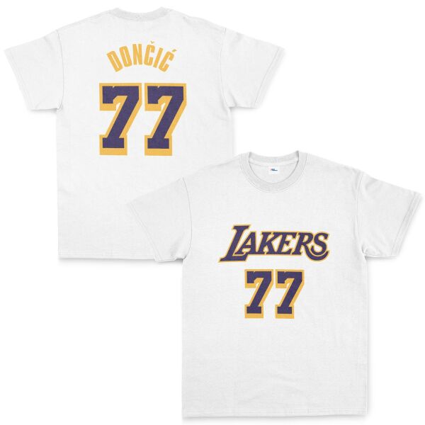Luka Doncic 77 Lakers Tişört XL - Beyaz