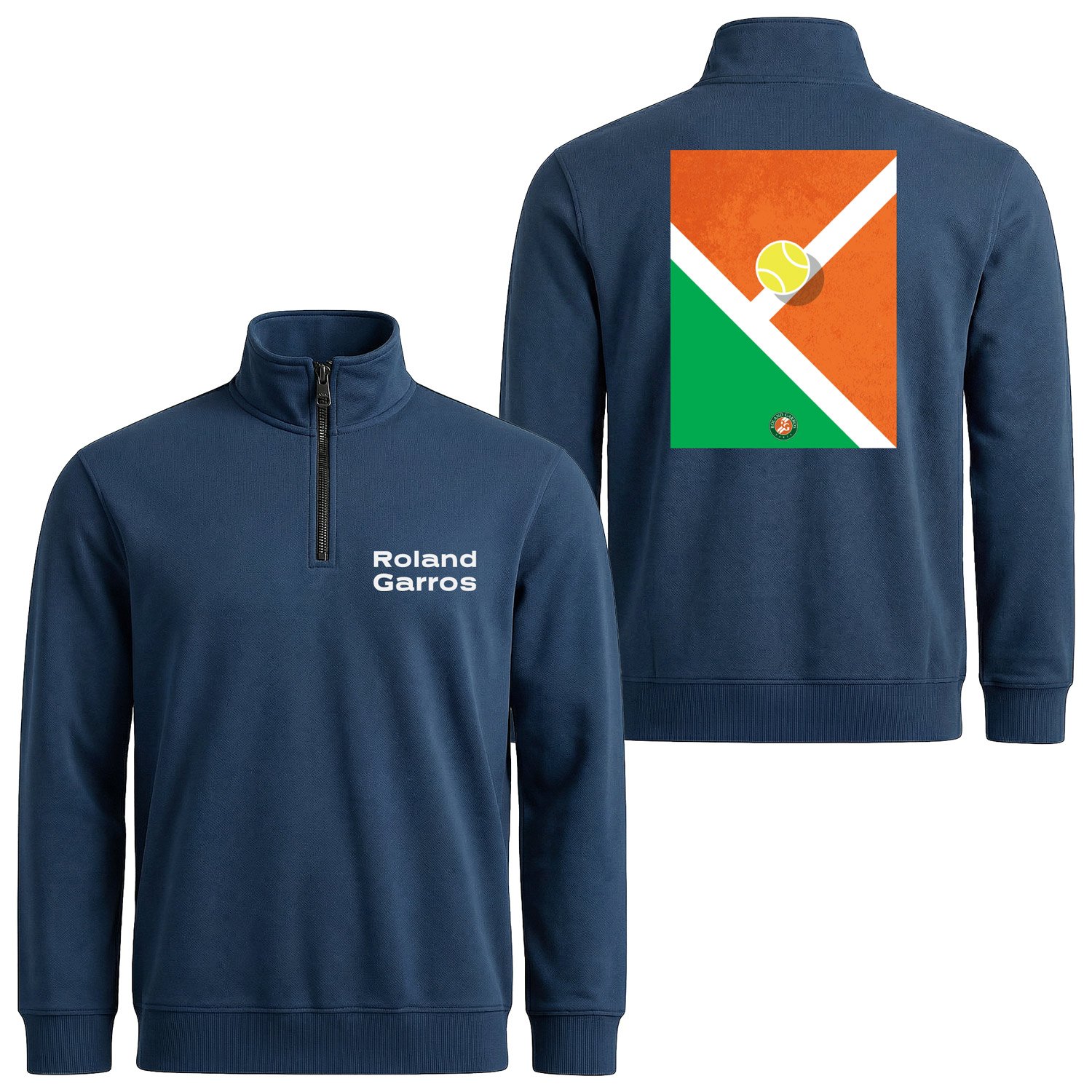 Roland Garros SE Yarım Fermuarlı Sweatshirt XXL - İndigo Mavisi