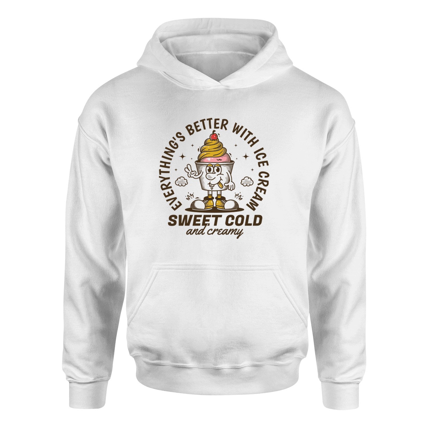 Everything’s Better With Ice Cream Hoodie XXL - Beyaz
