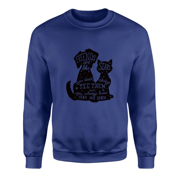 Friends are Like Stars Sweatshirt S - İndigo Mavisi