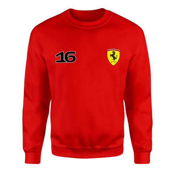 Charles Leclerc Ferrari #16 Sweatshirt XXL - Kırmızı