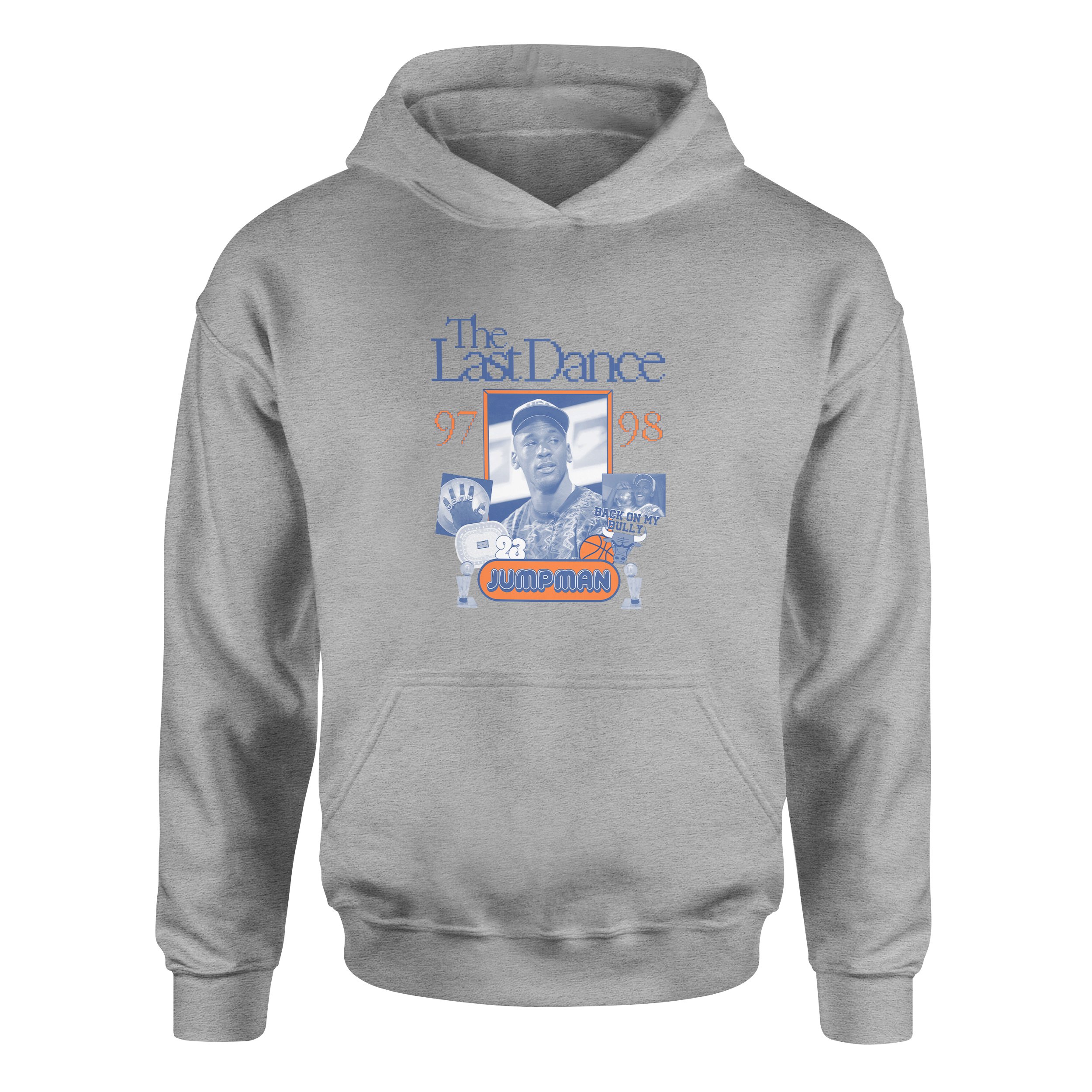 Air Jordan Back On My Bull Pixelated Hoodie XXL - Gri