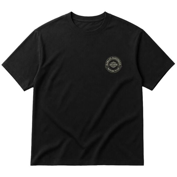 Harley Davidson Badge Oversize Tişört XL - Siyah | OUTLET