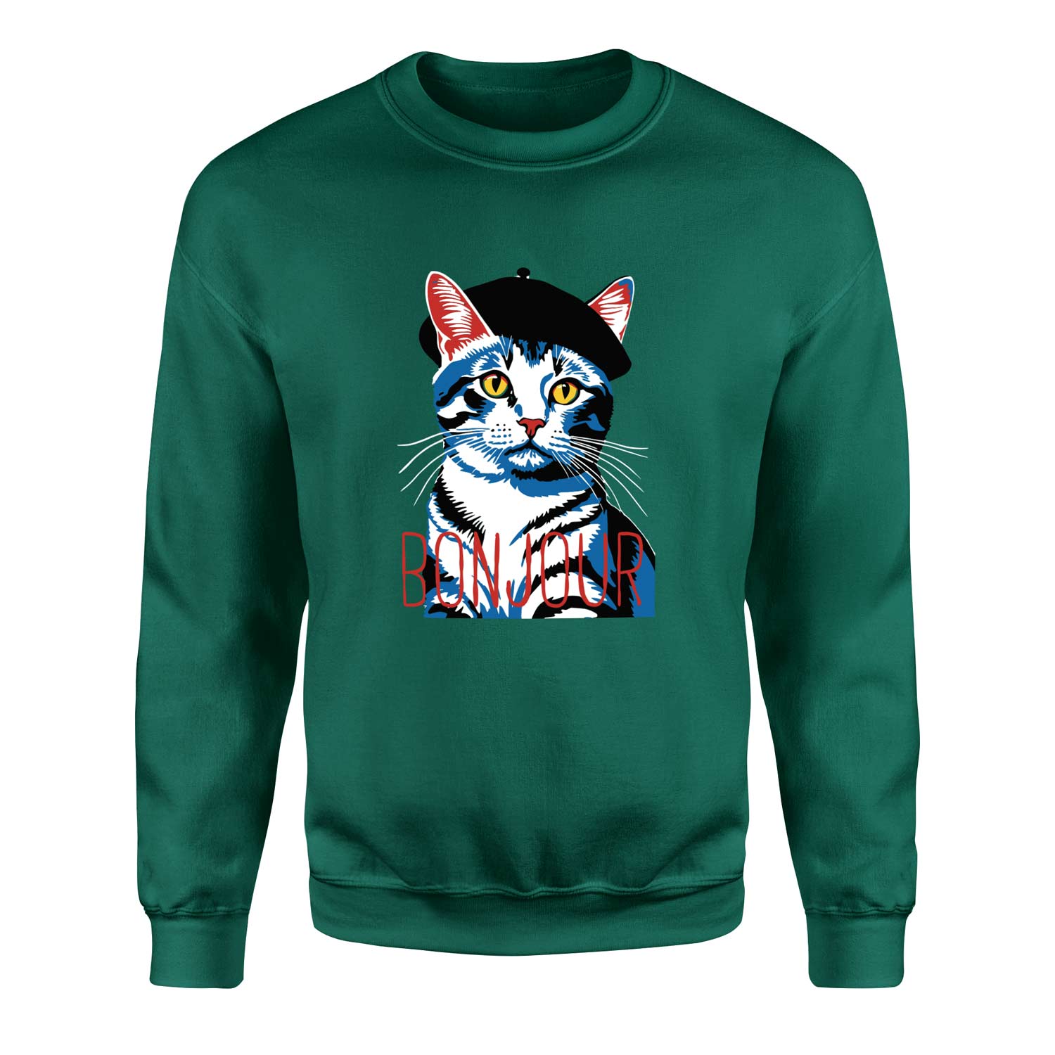 Bonjour Sweatshirt XXL - Nefti Yeşili