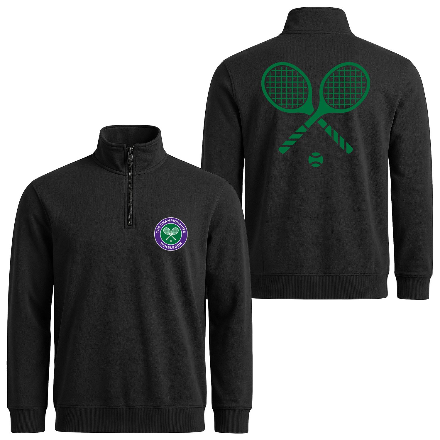 Wimbledon SE Yarım Fermuarlı Sweatshirt L - Siyah