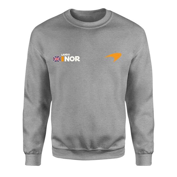 Lando Norris Name Tag McLaren Racing Sweatshirt M - Gri