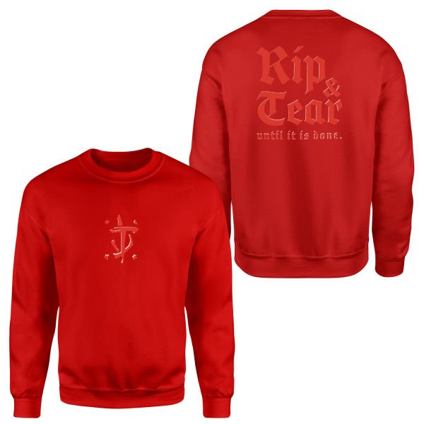 RIP & TEAR | DOOM Sweatshirt M - Kırmızı