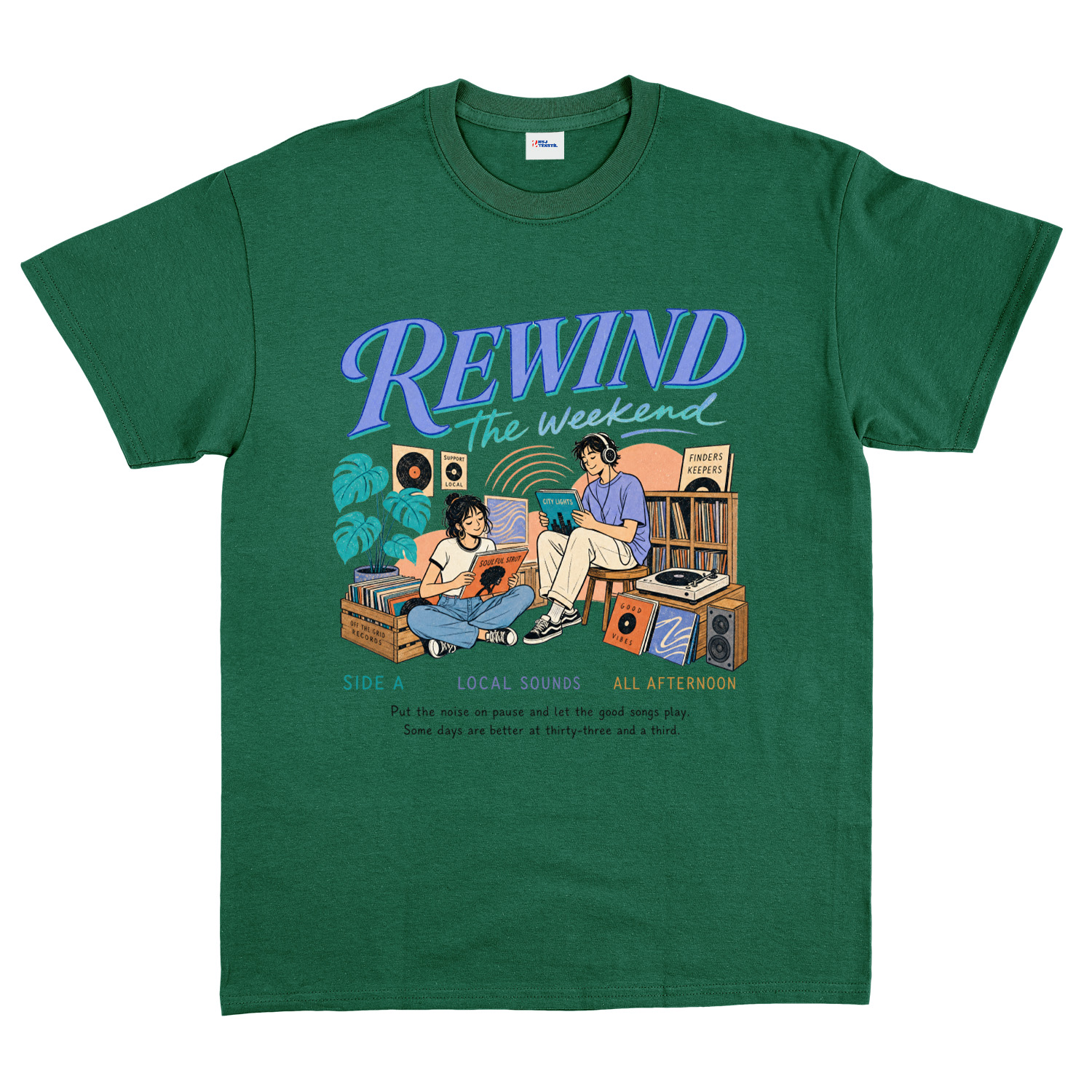 Rewind the Weekend Tişört M - Nefti Yeşili