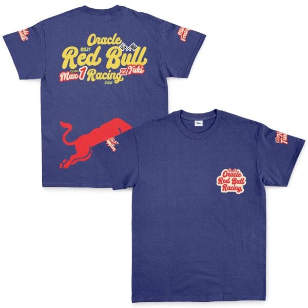 Oracle Red Bull Racing 2025 Max & Yuki Fan Edition Tişört L - İndigo Mavisi | OUTLET