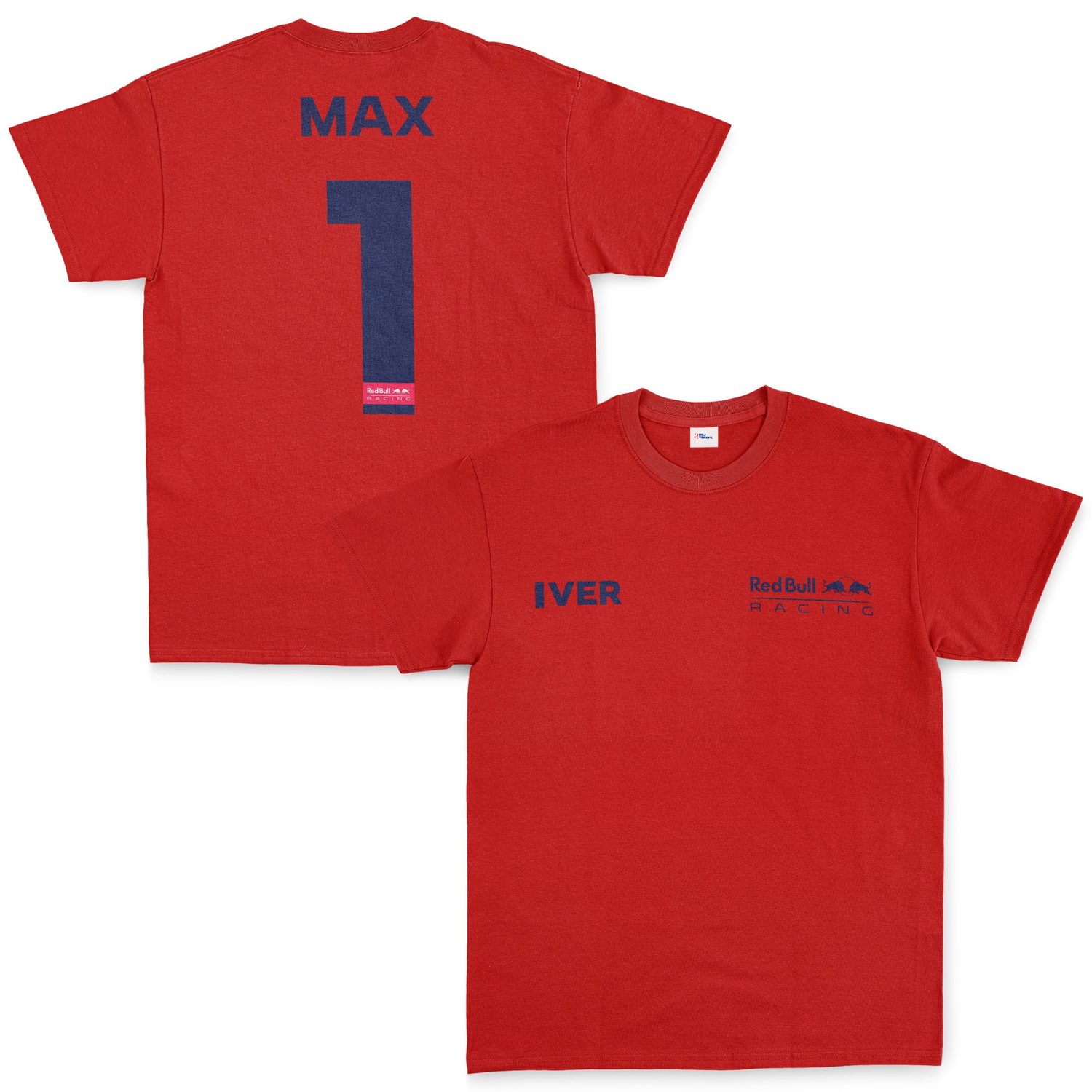 Max Verstappen Red Bull Racing Blue #1 Tişört XL - Kırmızı