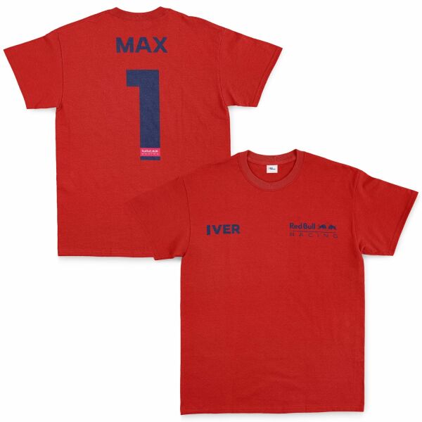 Max Verstappen Red Bull Racing Blue #1 Tişört XL - Kırmızı