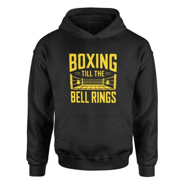 Boxing Till The Bell Rings Hoodie M - Siyah