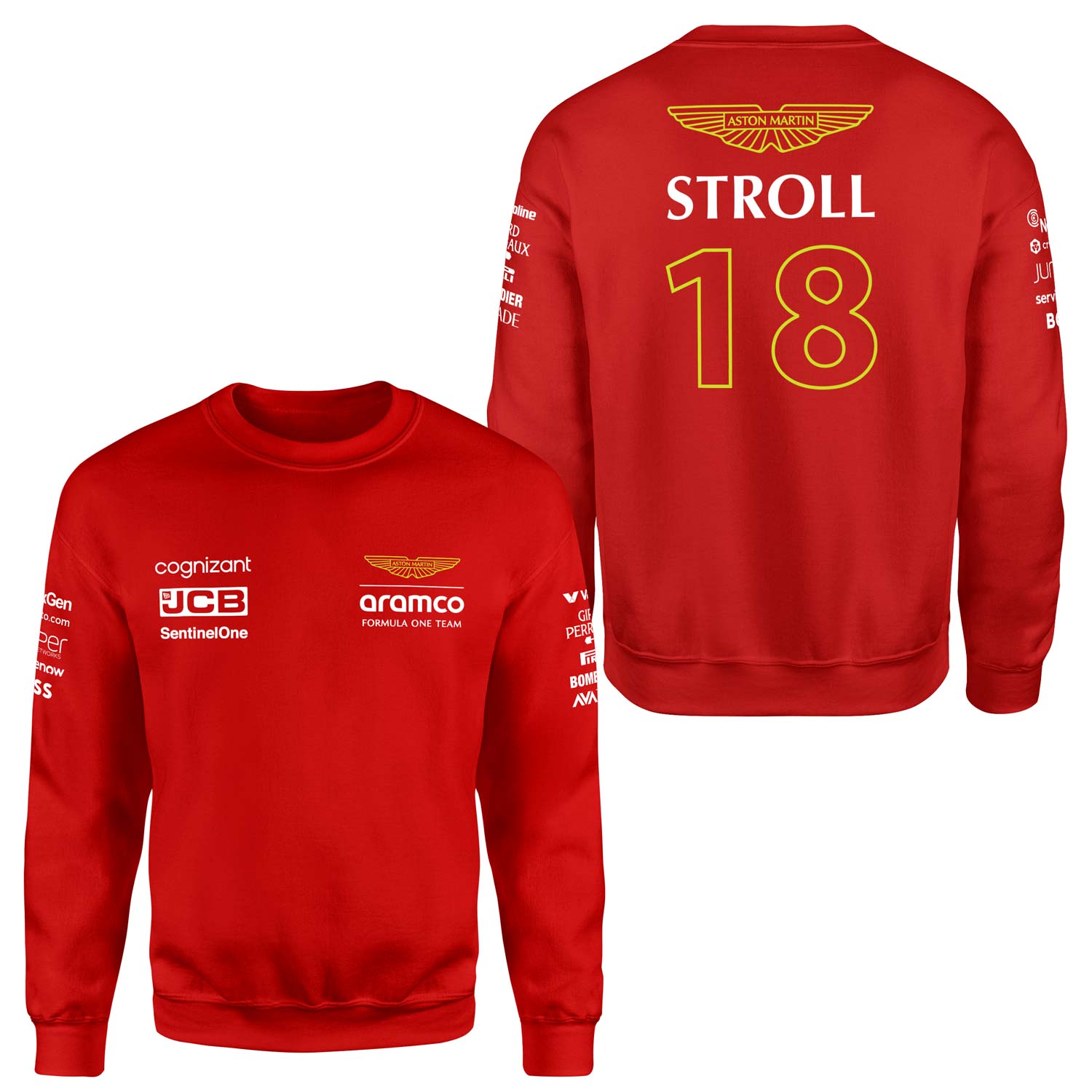 Lance Stroll 18 | Aston Martin Sweatshirt L - Kırmızı