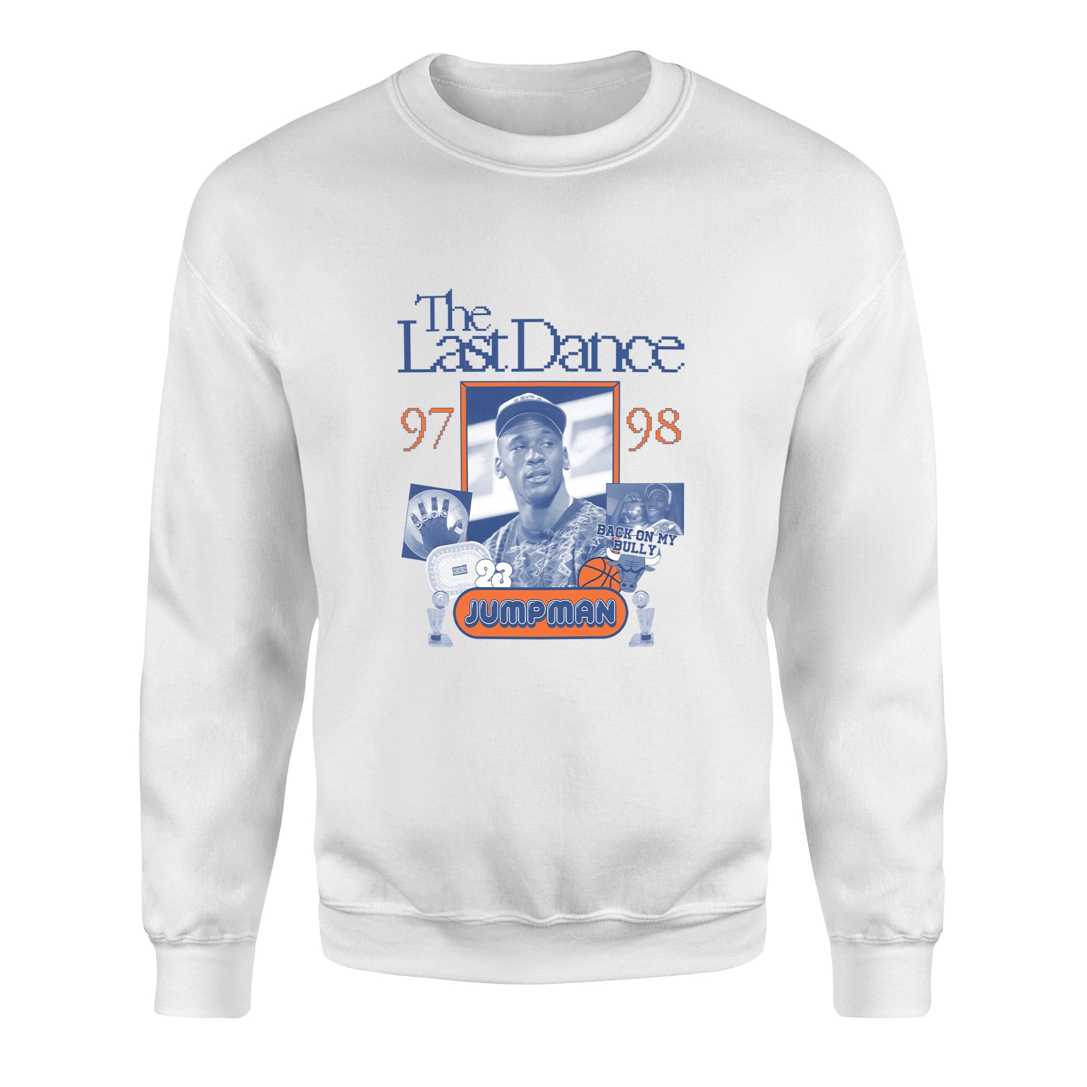 Air Jordan Back On My Bull Pixelated Sweatshirt M - Beyaz