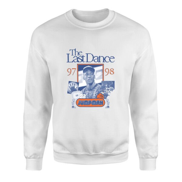 Air Jordan Back On My Bull Pixelated Sweatshirt M - Beyaz