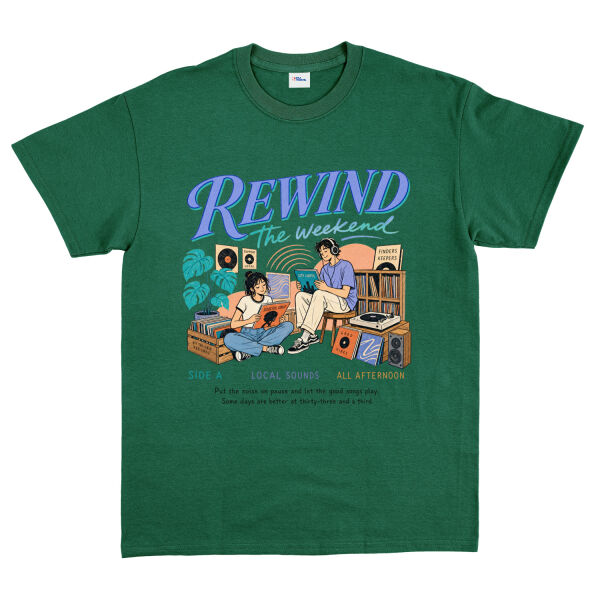 Rewind the Weekend Tişört L - Nefti Yeşili
