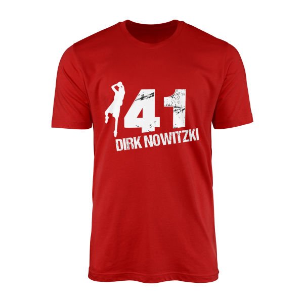 Dirk Nowitzki 41 Tişört L - Kırmızı