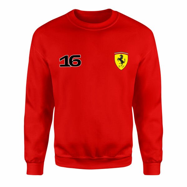 Charles Leclerc Ferrari #16 Sweatshirt L - Kırmızı