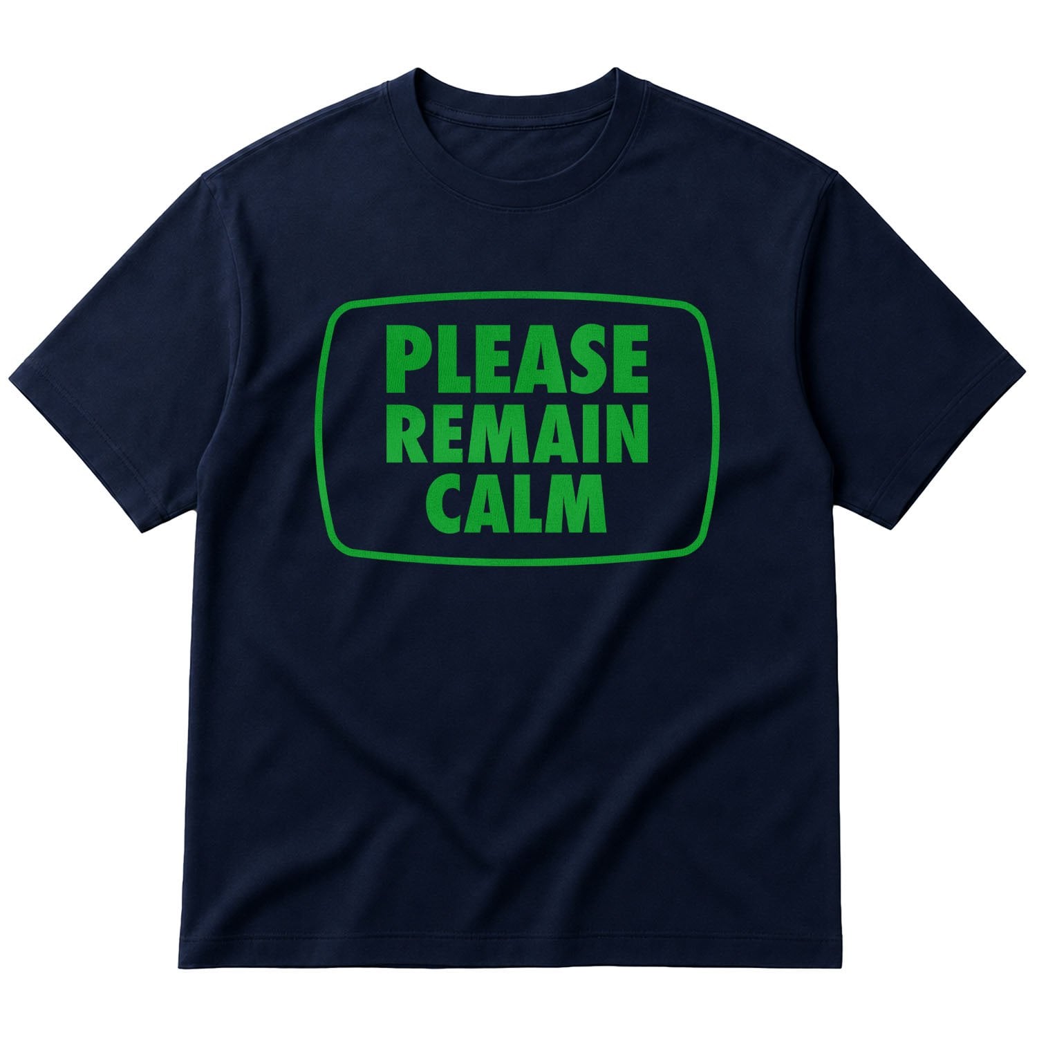 Please Remain Calm | Fallout Oversize Tişört S - İndigo Mavisi