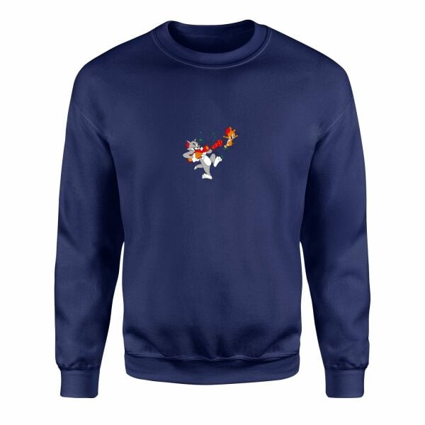 Tom vs Jerry Sweatshirt XL - İndigo Mavisi