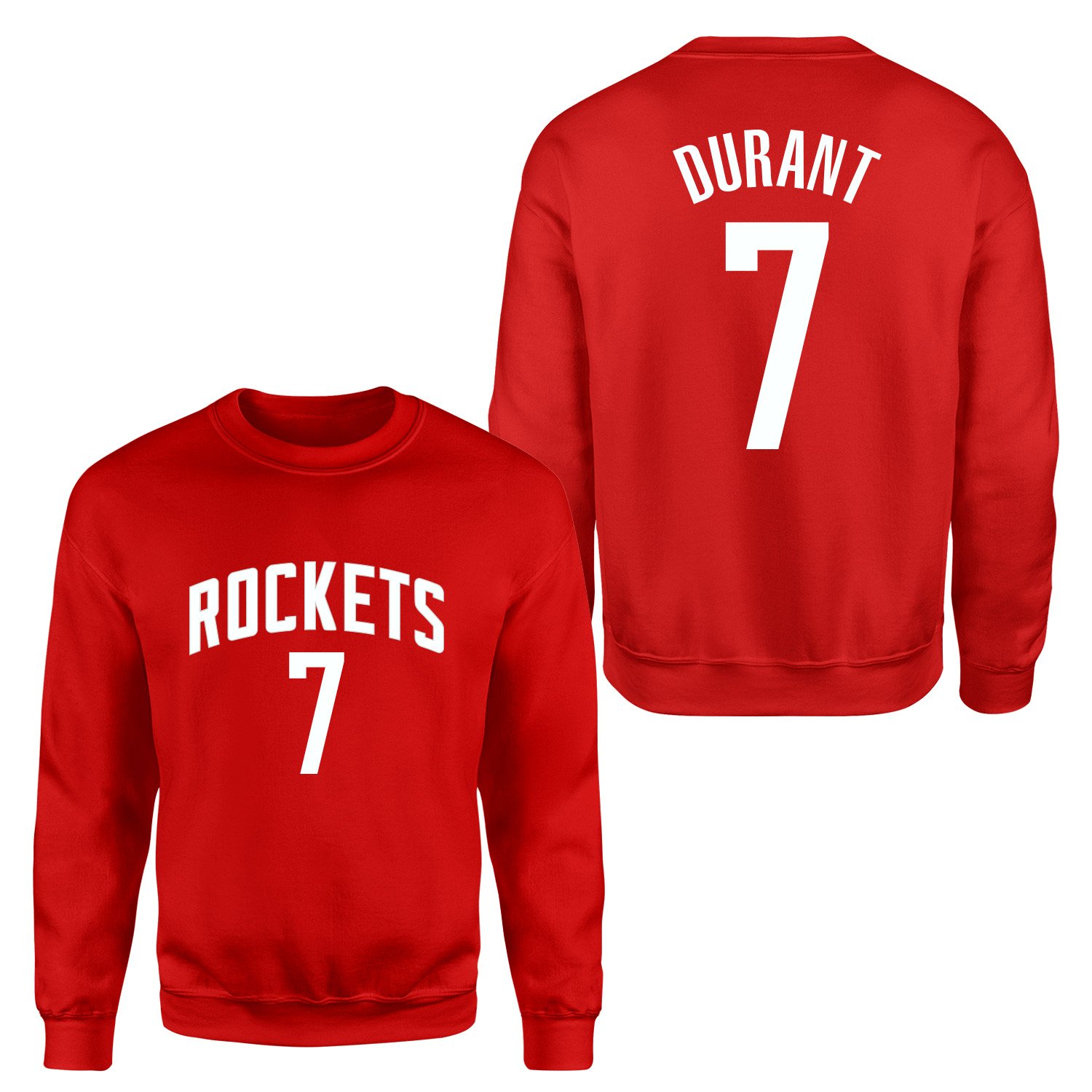 Kevin Durant 7 Rockets Jersey Sweatshirt XL - Kırmızı