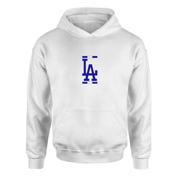 LA Blue White Hoodie M - Beyaz