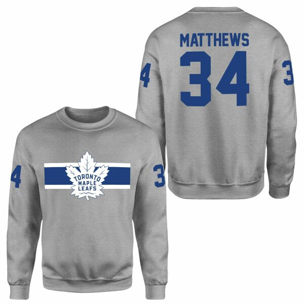 Auston Matthews Toronto Maple Leafs B NHL Jersey Sweatshirt M - Gri