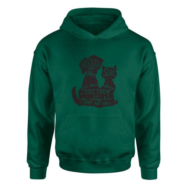Friends are Like Stars Hoodie XL - Nefti Yeşili