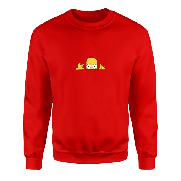 Homer Simpson, Lazy Genius | The Simpsons Sweatshirt XL - Kırmızı