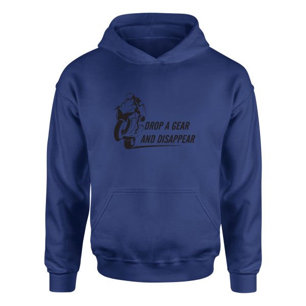 Drop a Gear And Disappear Hoodie L - İndigo Mavisi