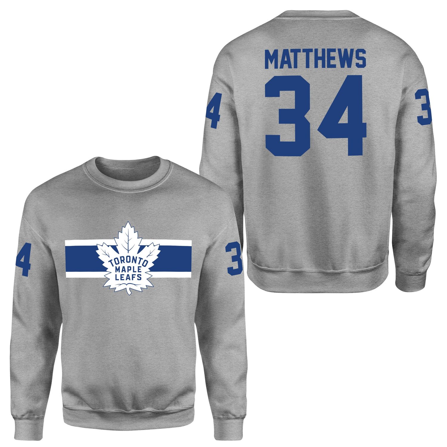 Auston Matthews Toronto Maple Leafs B NHL Jersey Sweatshirt L - Gri