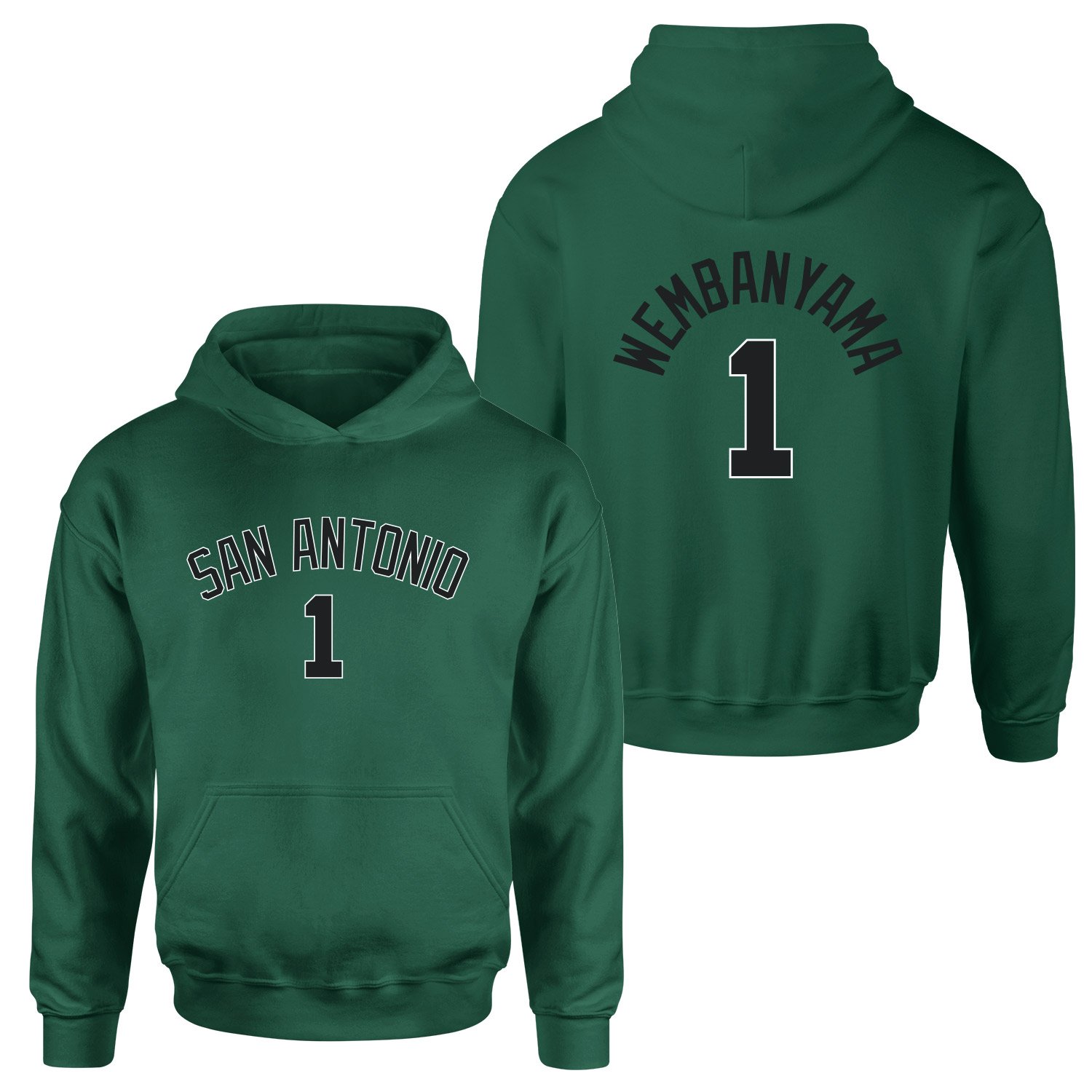 Victor Wembanyama 1 San Antonio Forma Hoodie XXL - Nefti Yeşili