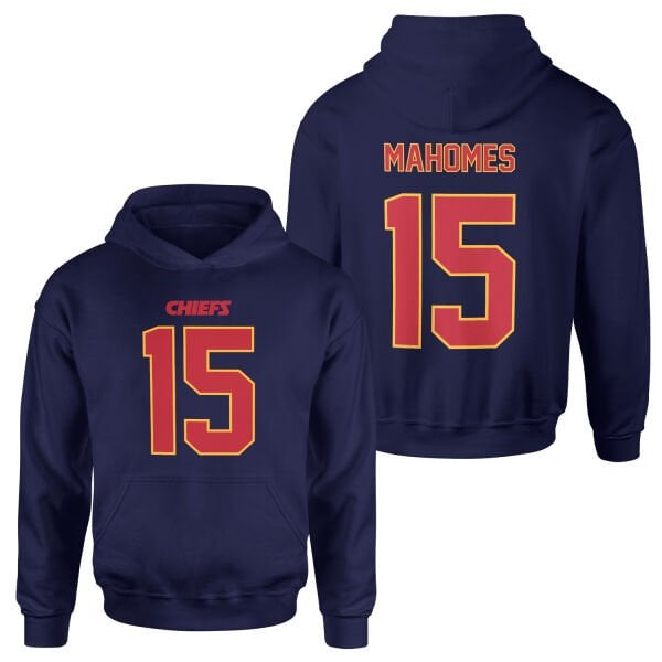 Patrick Mahomes Kansas City Chiefs Forma Hoodie S - İndigo Mavisi