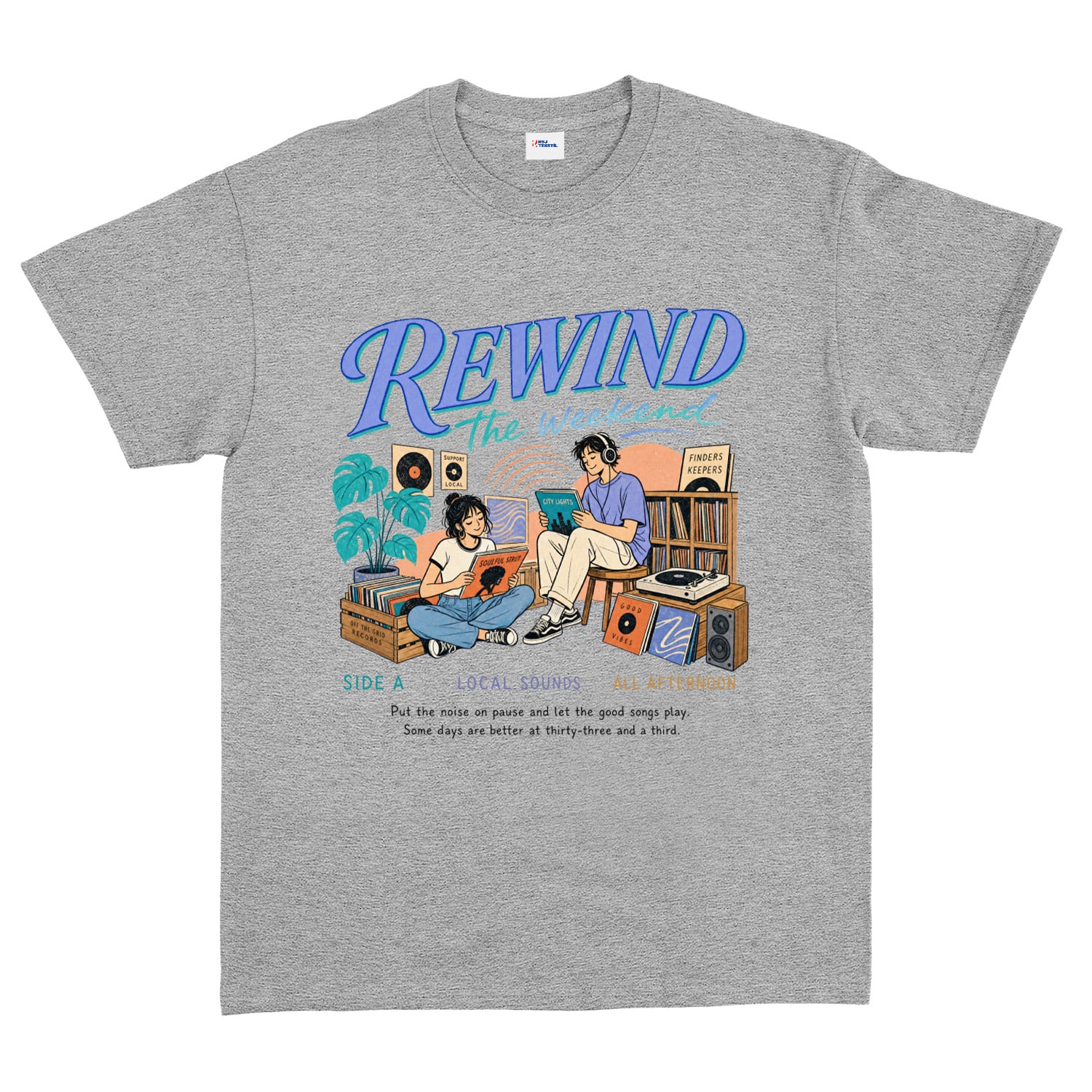 Rewind the Weekend Tişört XL - Gri