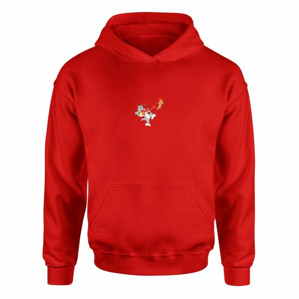 Tom vs Jerry Hoodie XL - Kırmızı