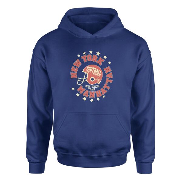 New York Manhattan Hoodie S - İndigo Mavisi