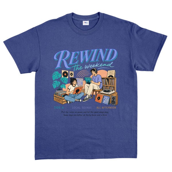 Rewind the Weekend Tişört M - İndigo Mavisi