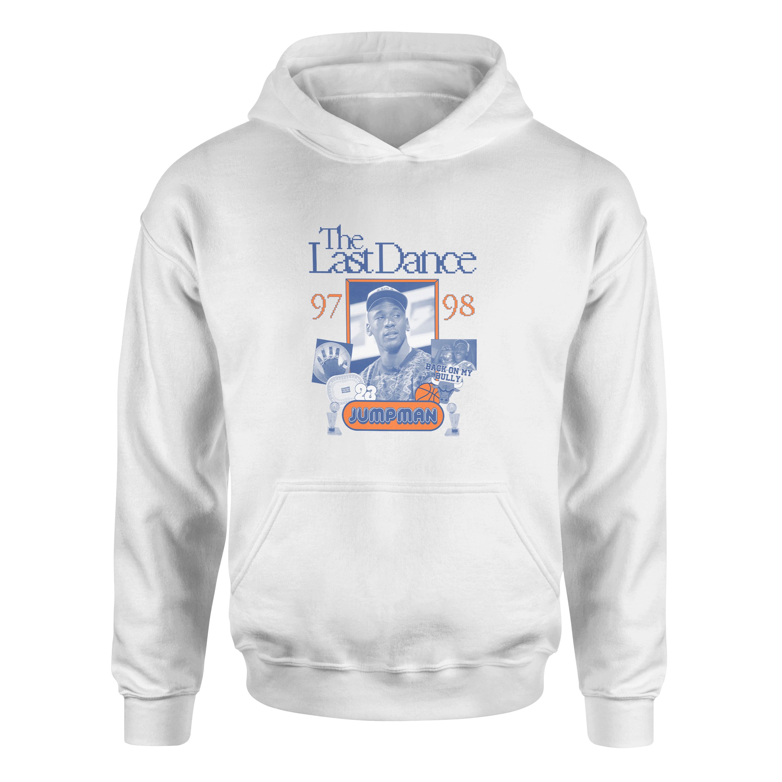 Air Jordan Back On My Bull Pixelated Hoodie XL - Beyaz