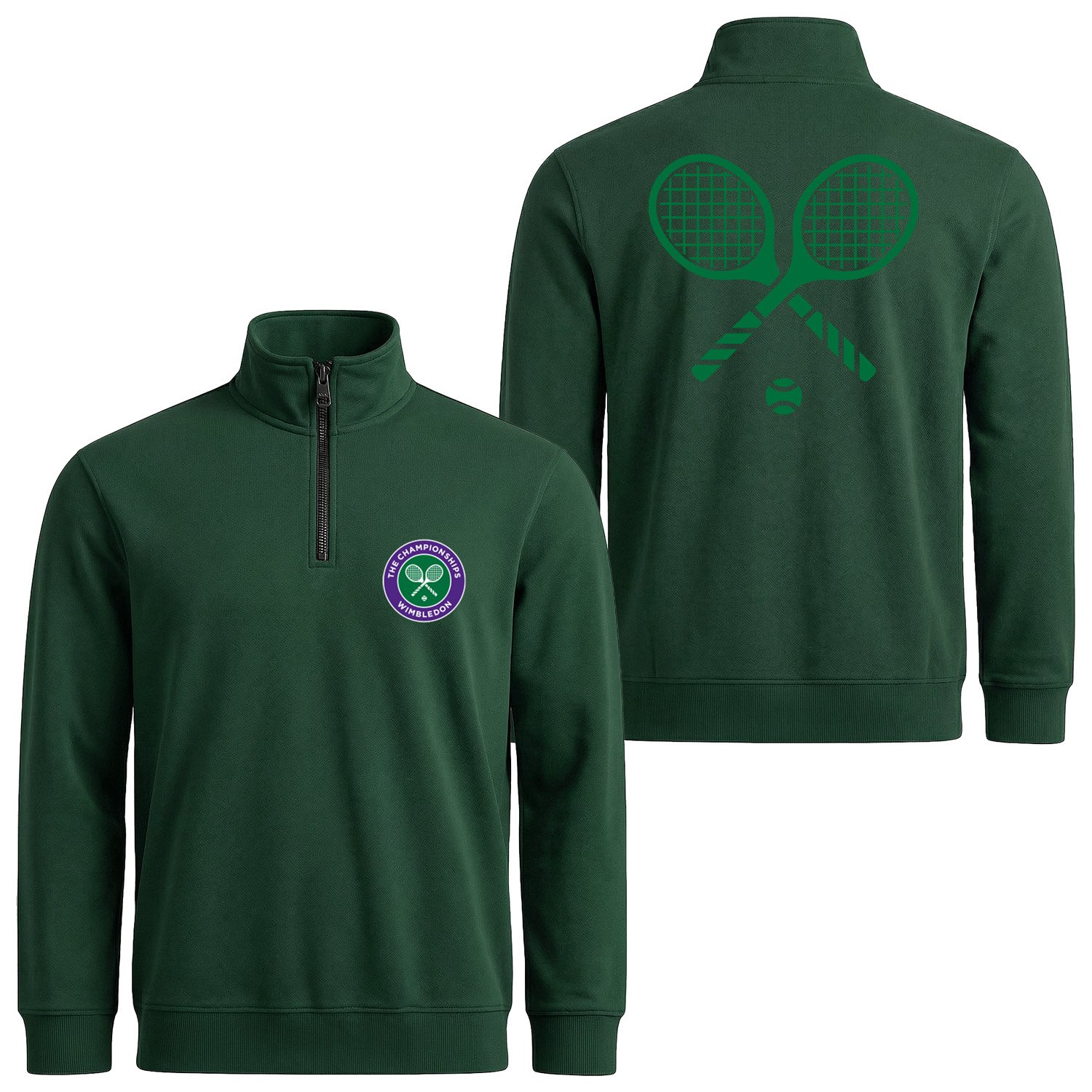 Wimbledon SE Yarım Fermuarlı Sweatshirt XL - Nefti Yeşili