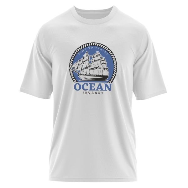 Ocean Journey Denizci Oversize Tişört L - Beyaz