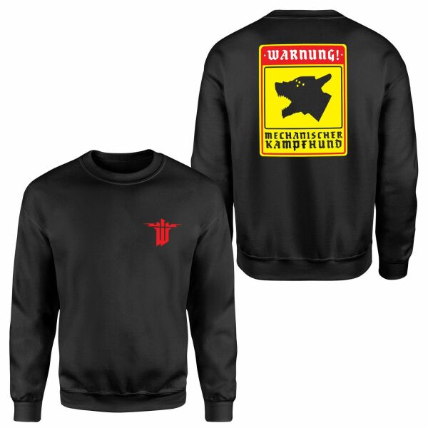 WARNUNG! Mechanischer Kampfhund | Wolfenstein Sweatshirt XXL - Siyah