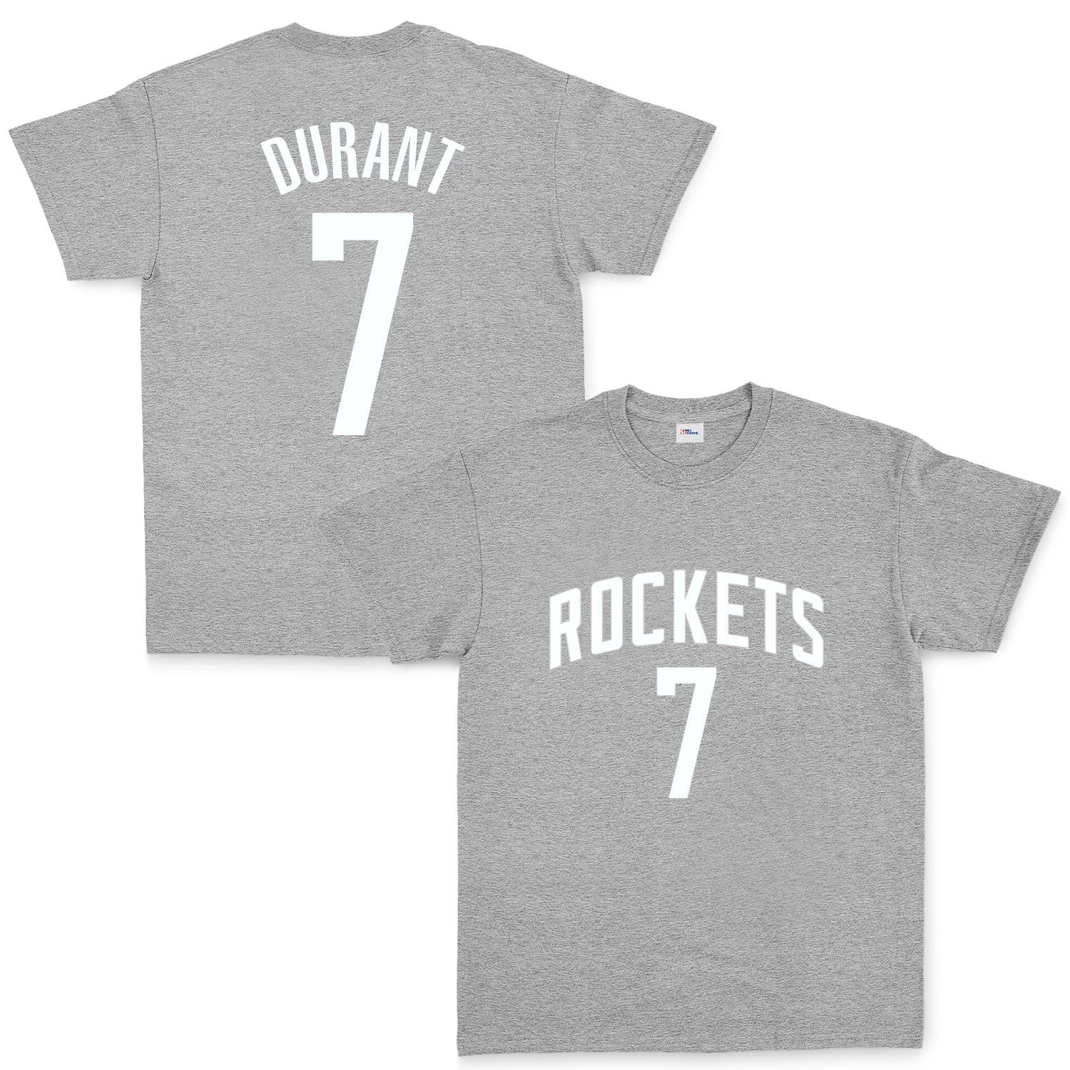 Kevin Durant 7 Rockets Jersey Tişört S - Gri