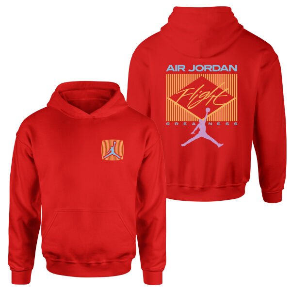 Flight Jordan Pastel Hoodie M - Kırmızı